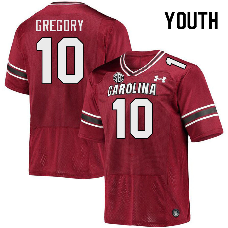 Youth #10 Wendell Gregory South Carolina Gamecocks College Football Jerseys Stitched-Garnet